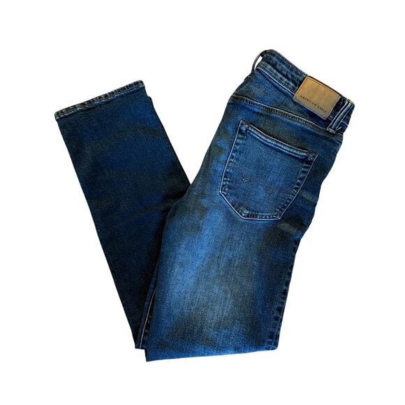 American Eagle Airflex Jeans Men’s 30x30 Slim Straight Dark Wash Stretch Casual - Picture 3 of 9
